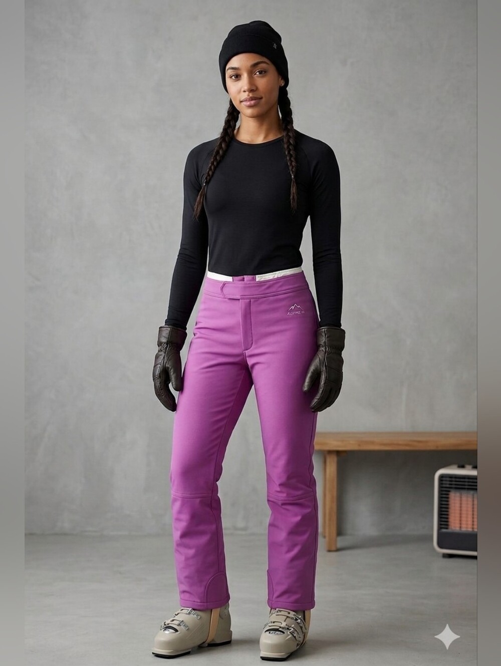 Vintage Bogner Stirrup Ski Pants Lavender Purple High Waist Retro Pants Size 12